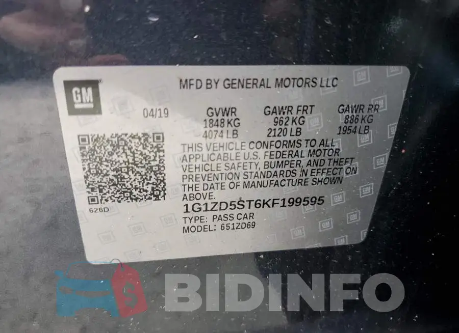 1G1ZD5ST6KF199595 Photo# 10