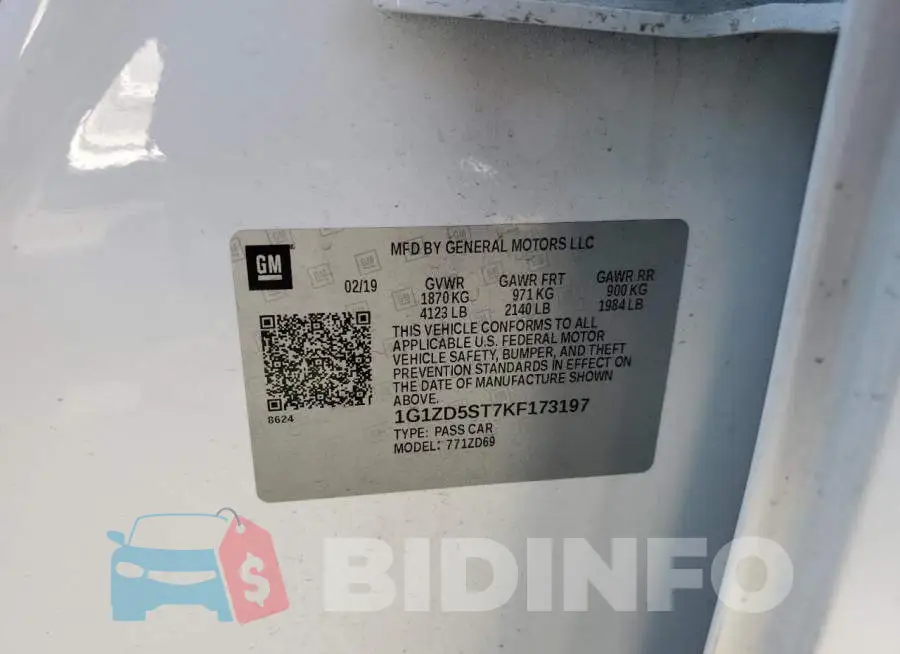 1G1ZD5ST7KF173197 Photo# 10