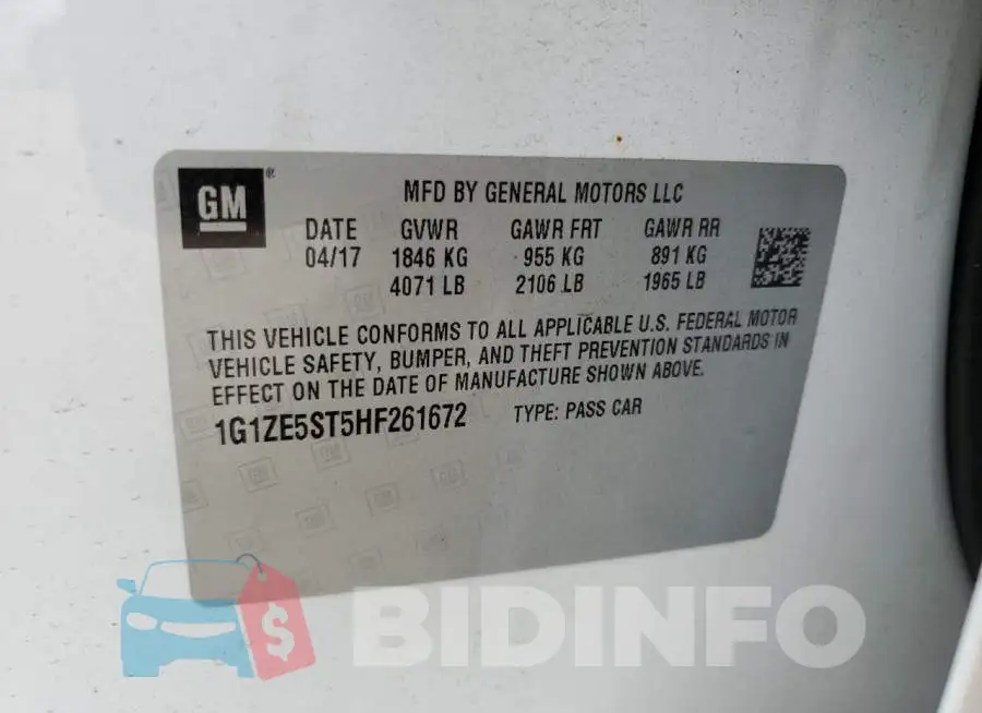 1G1ZE5ST5HF261672 Photo# 10