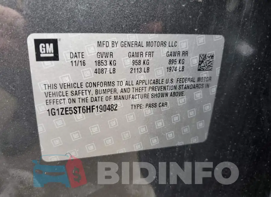 1G1ZE5ST6HF190482 Photo# 10