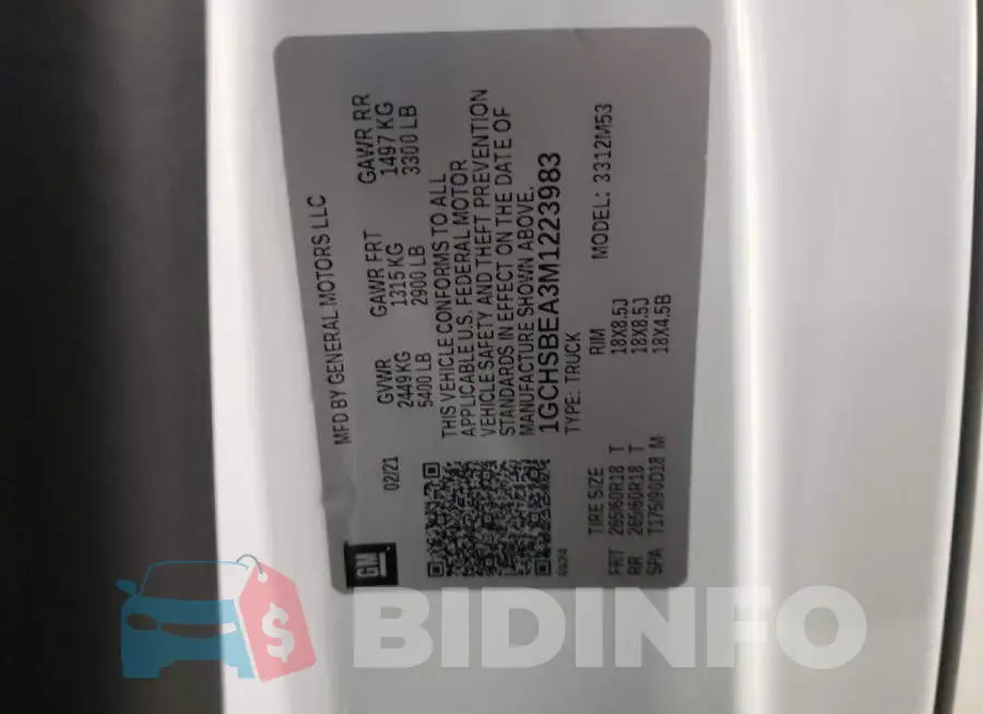 1GCHSBEA3M1223983 Photo# 10