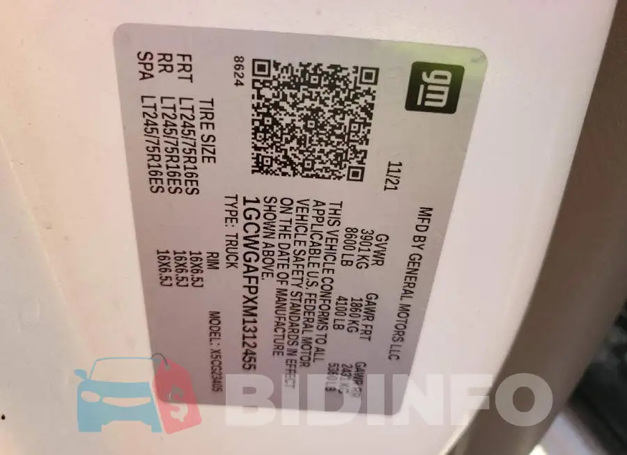 1GCWGAFPXM1312455 Photo# 10