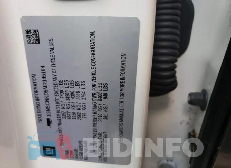 1GNSCNKD5MR145184 Photo# 10