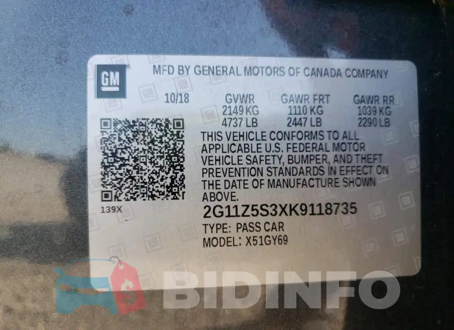 2G11Z5S3XK9118735 Photo# 10