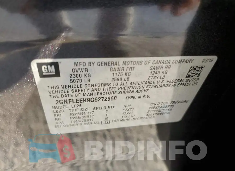2GNFLEEK9G6272368 Photo# 10