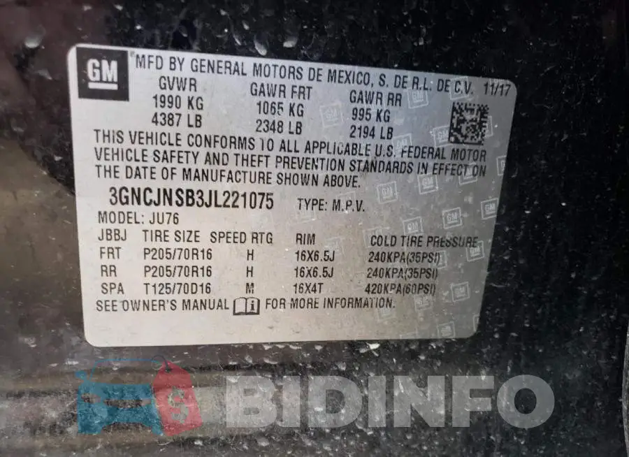 3GNCJNSB3JL221075 Photo# 10