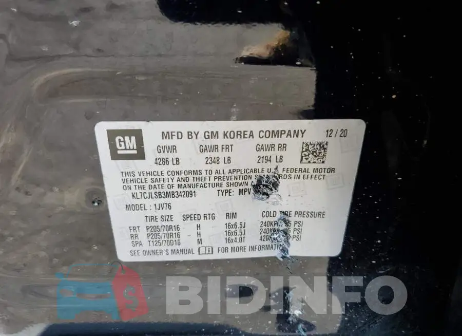 KL7CJLSB3MB342091 Photo# 10