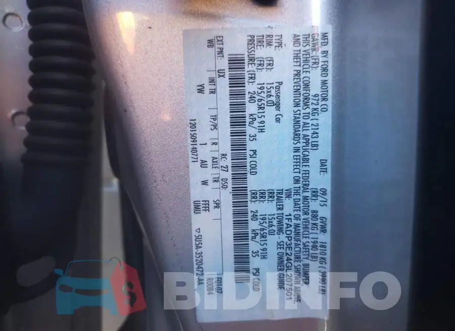 1FADP3E24GL207501 Photo# 10