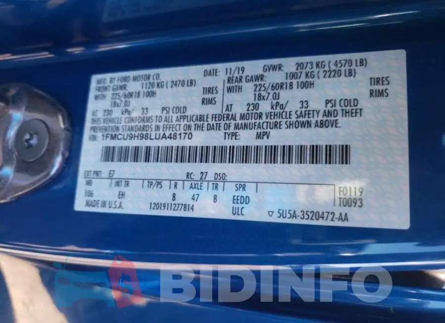 1FMCU9H98LUA48170 Photo# 10