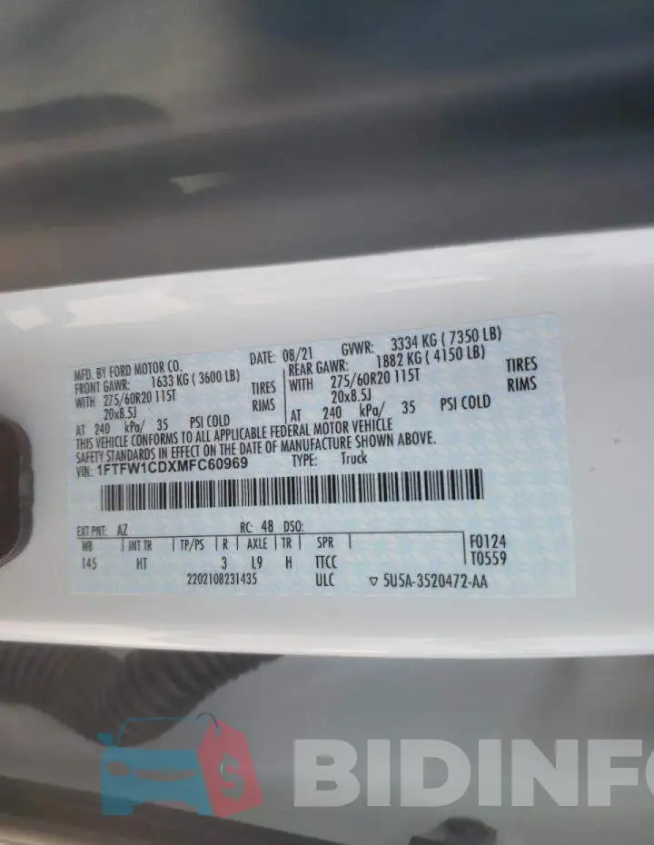 1FTFW1CDXMFC60969 Photo# 10