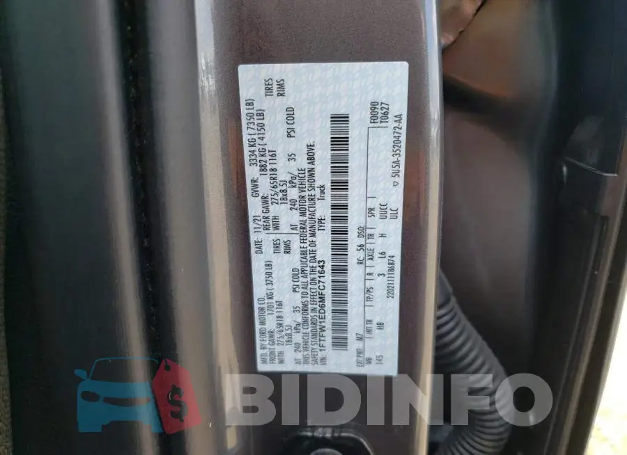 1FTFW1ED6MFC71643 Photo# 10
