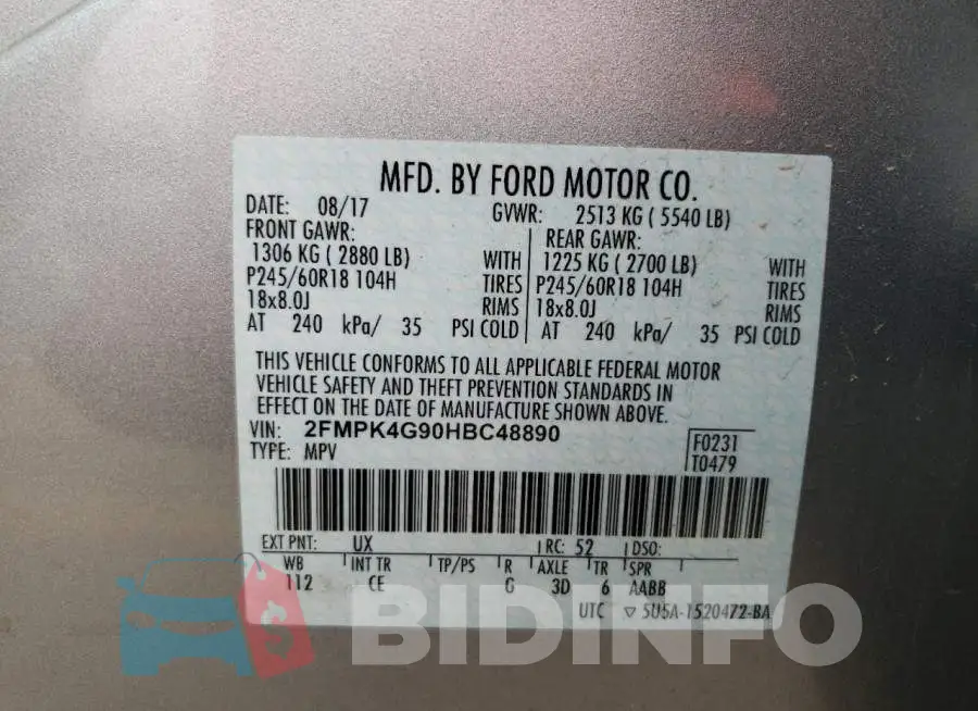 2FMPK4G90HBC48890 Photo# 10