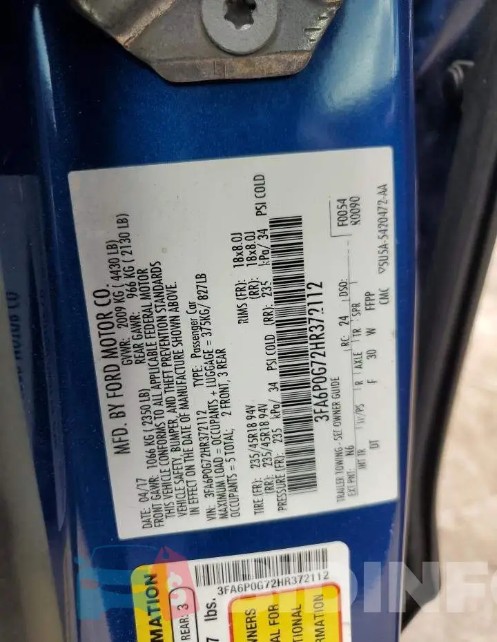 3FA6P0G72HR372112 Photo# 10