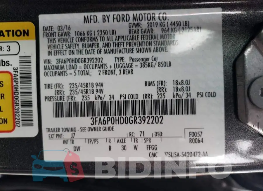 3FA6P0HD0GR392202 Photo# 10
