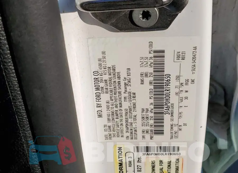 3FA6P0HD0LR190650 Photo# 12