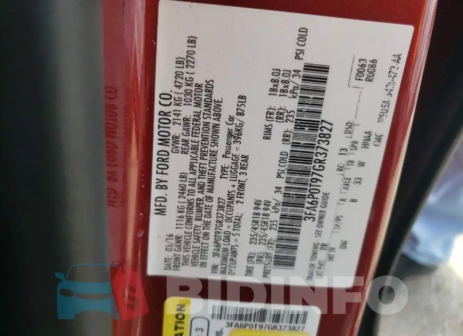 3FA6P0T97GR373827 Photo# 10