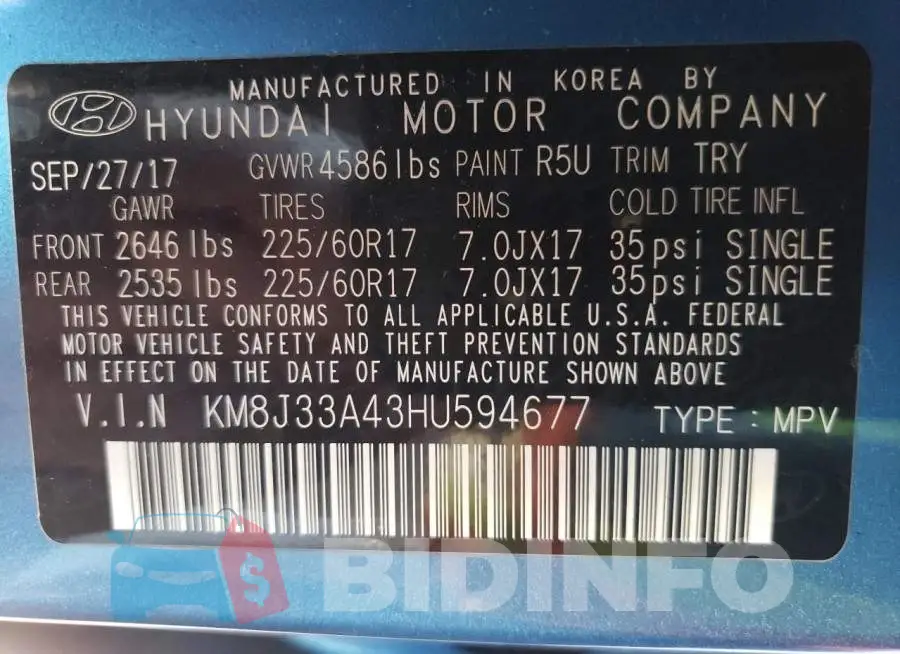 KM8J33A43HU594677 Photo# 10