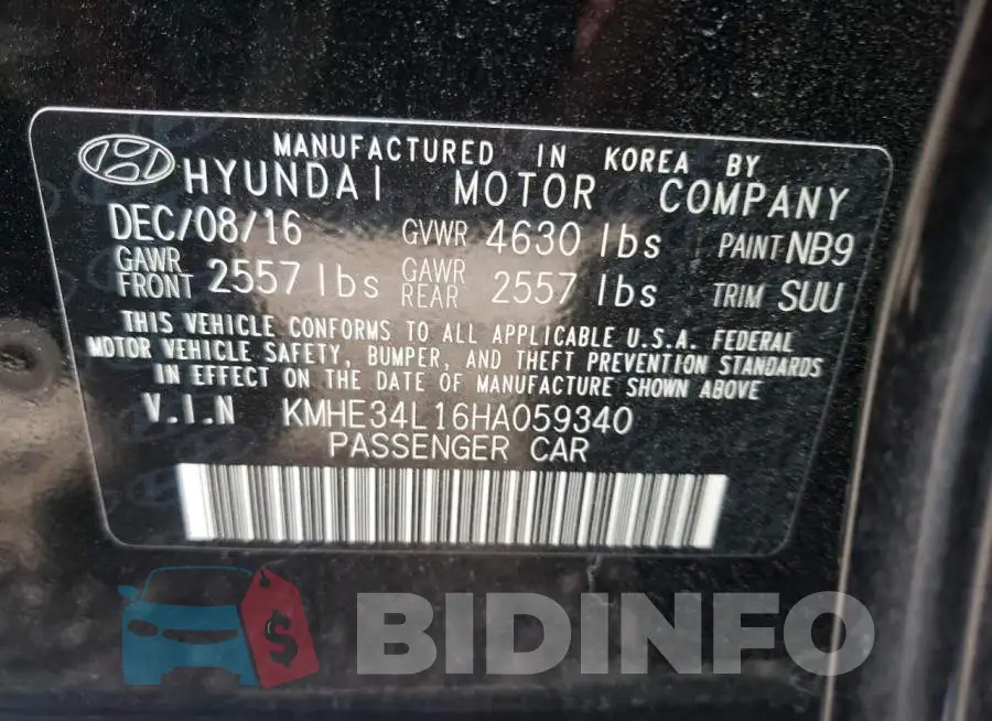 KMHE34L16HA059340 Photo# 10