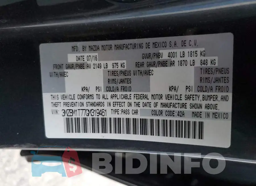 3MZBM1T77GM319461 Photo# 10