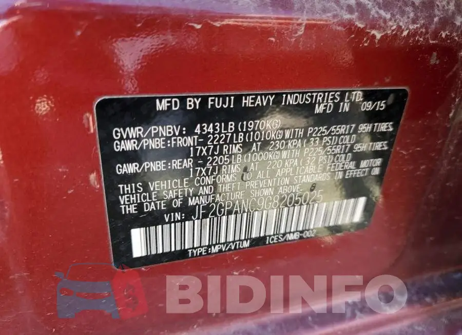 JF2GPANC9G8205025 Photo# 10