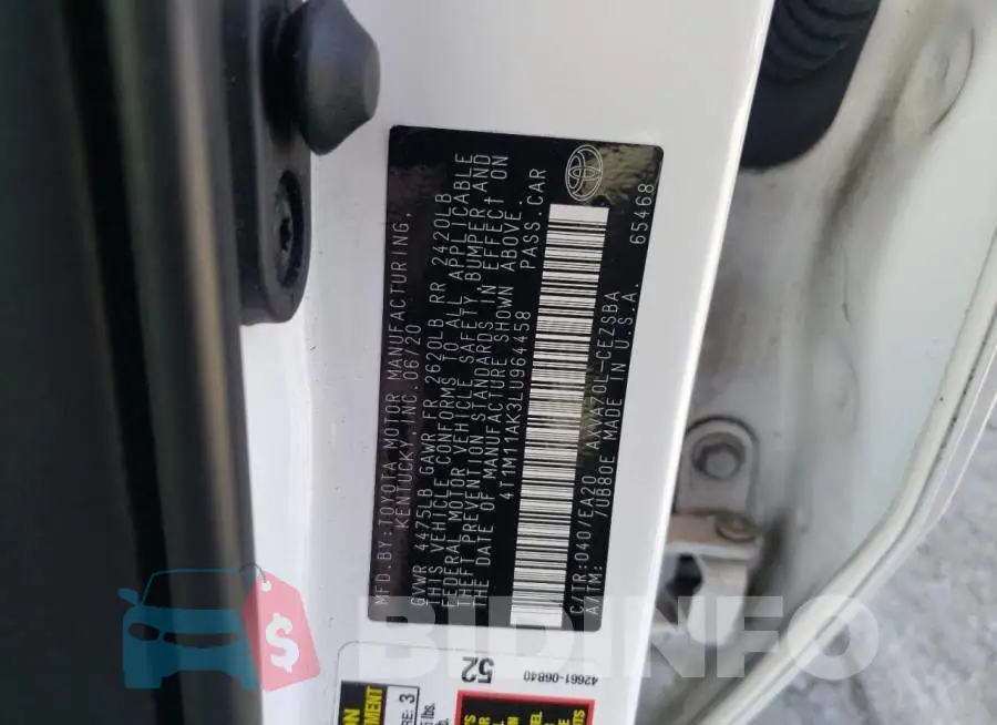 4T1M11AK3LU964458 Photo# 10