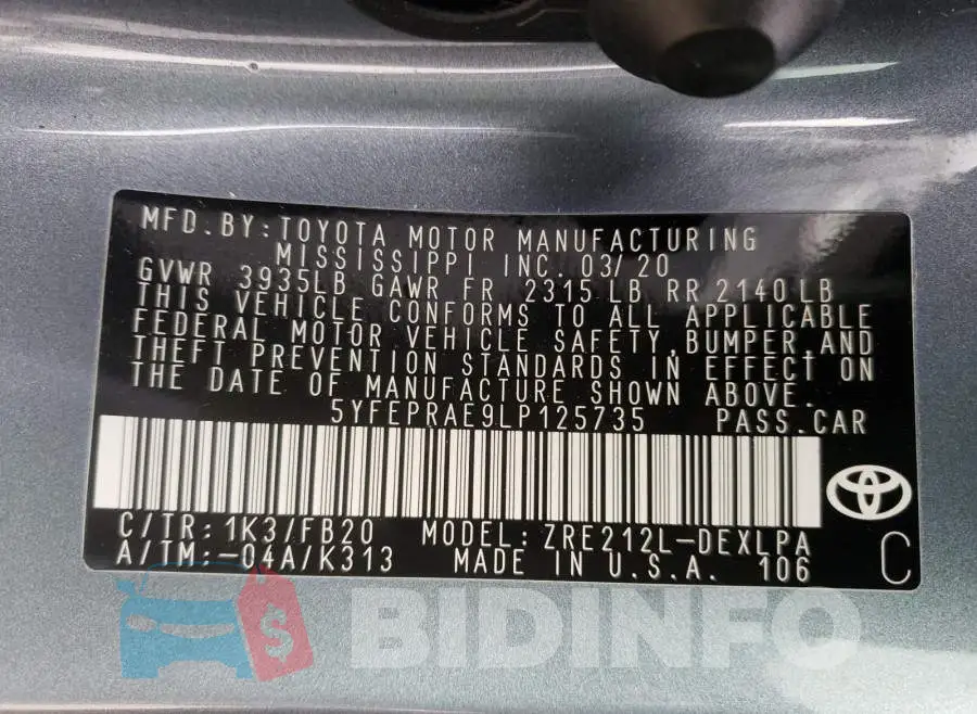 5YFEPRAE9LP125735 Photo# 10