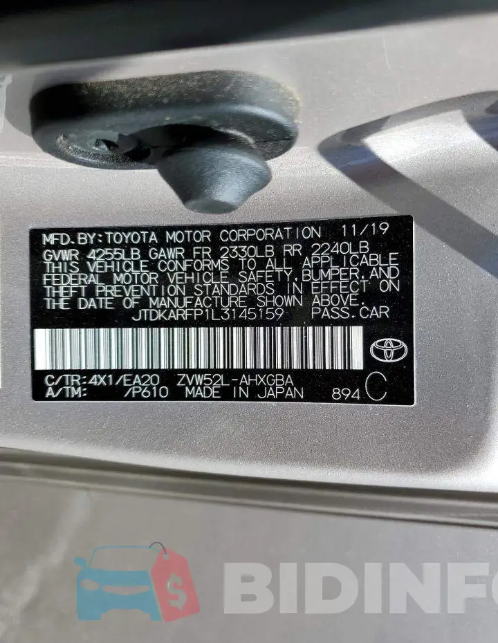 JTDKARFP1L3145159 Photo# 10