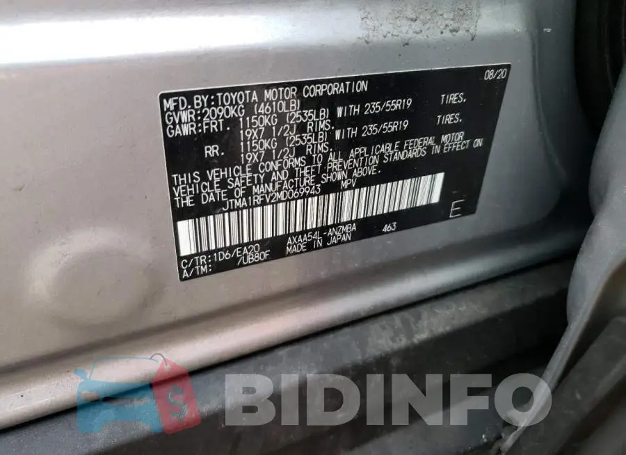 JTMA1RFV2MD069943 Photo# 10