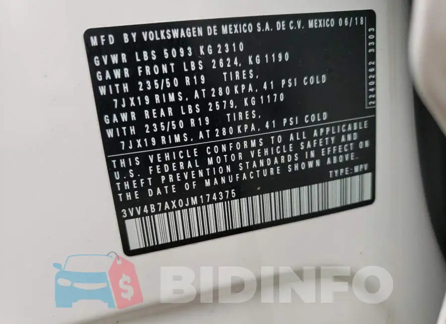 3VV4B7AX0JM174375 Photo# 10
