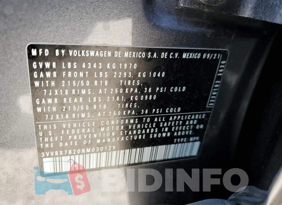 3VVRX7B20NM030129 Photo# 10