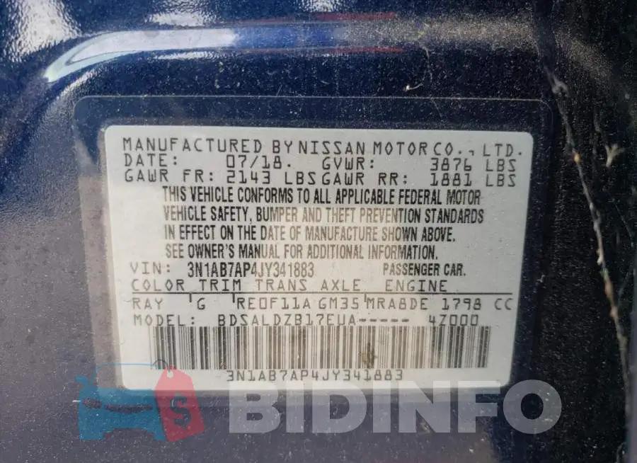 3N1AB7AP4JY341883 Photo# 10