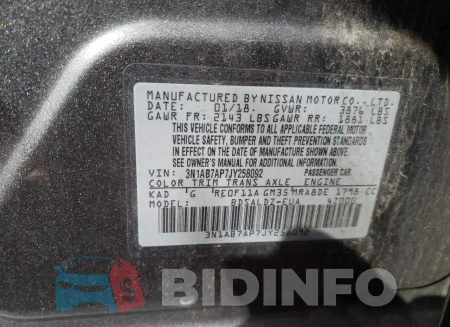 3N1AB7AP7JY258092 Photo# 10