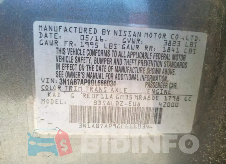 3N1AB7AP9GL666034 Photo# 10