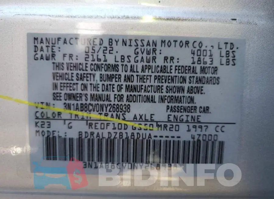 3N1AB8CV0NY268938 Photo# 10
