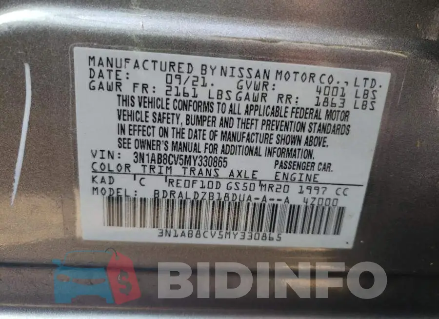 3N1AB8CV5MY330865 Photo# 10