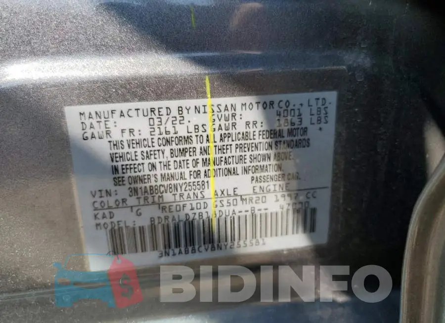3N1AB8CV8NY255581 Photo# 10