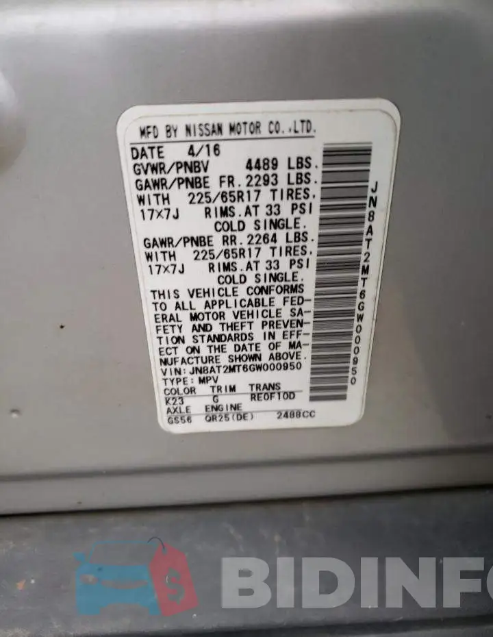 JN8AT2MT6GW000950 Photo# 10