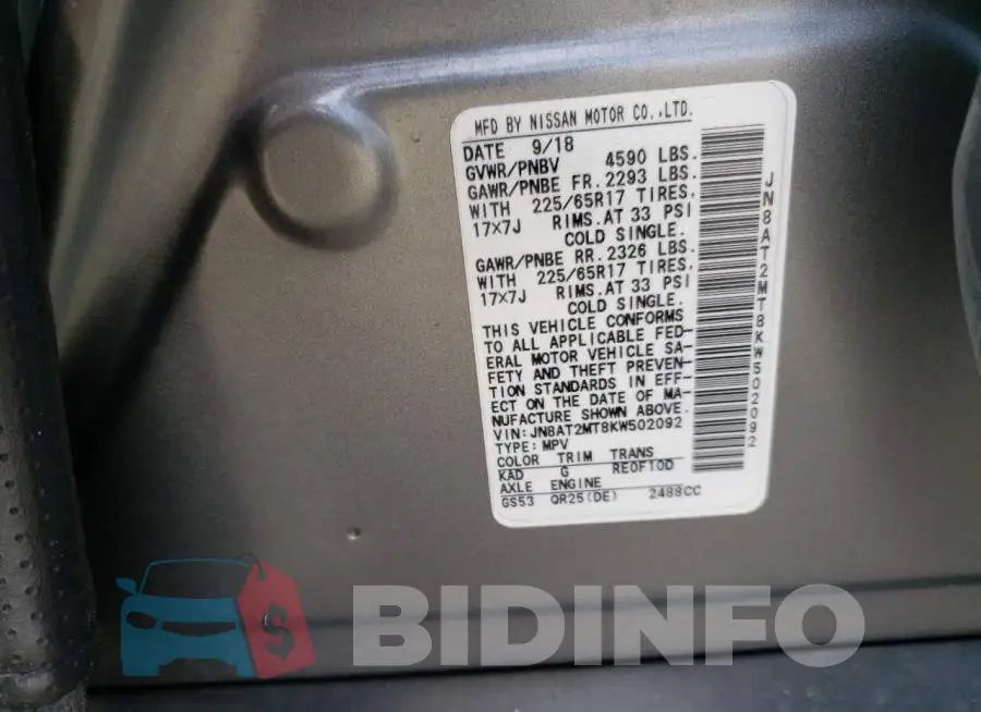JN8AT2MT8KW502092 Photo# 10