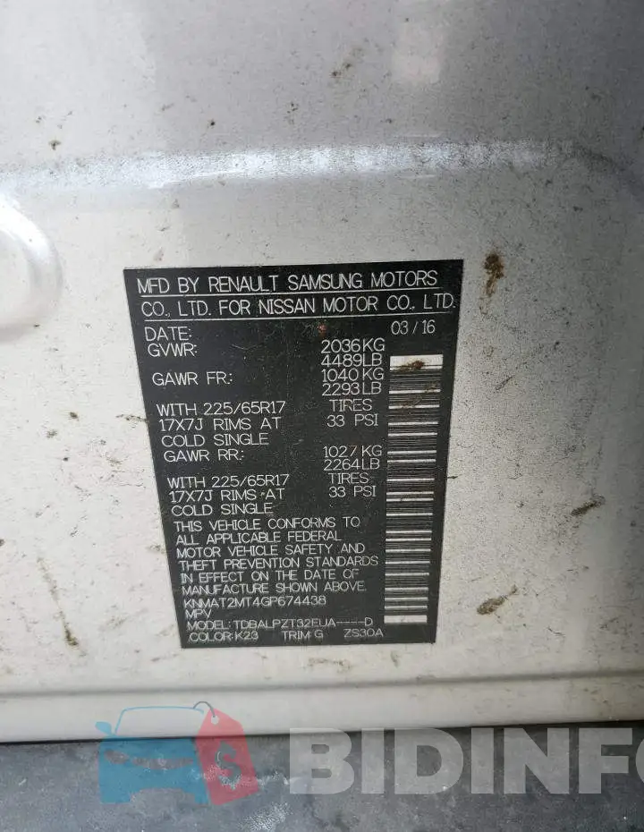 KNMAT2MT4GP674438 Photo# 10