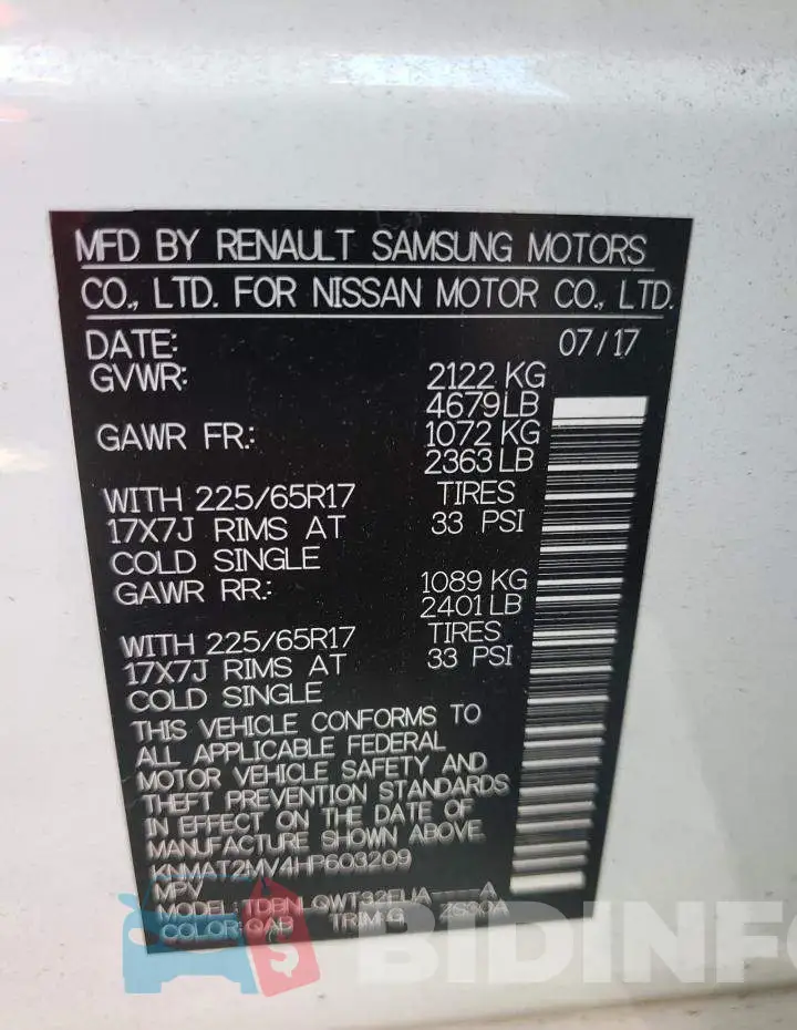 KNMAT2MV4HP603209 Photo# 10