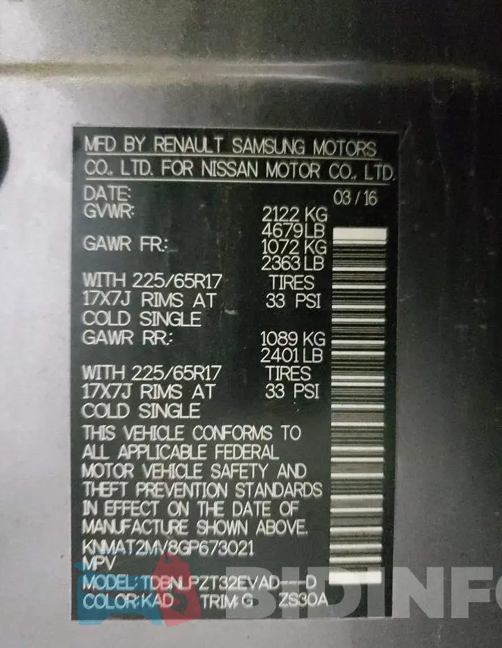 KNMAT2MV8GP673021 Photo# 10