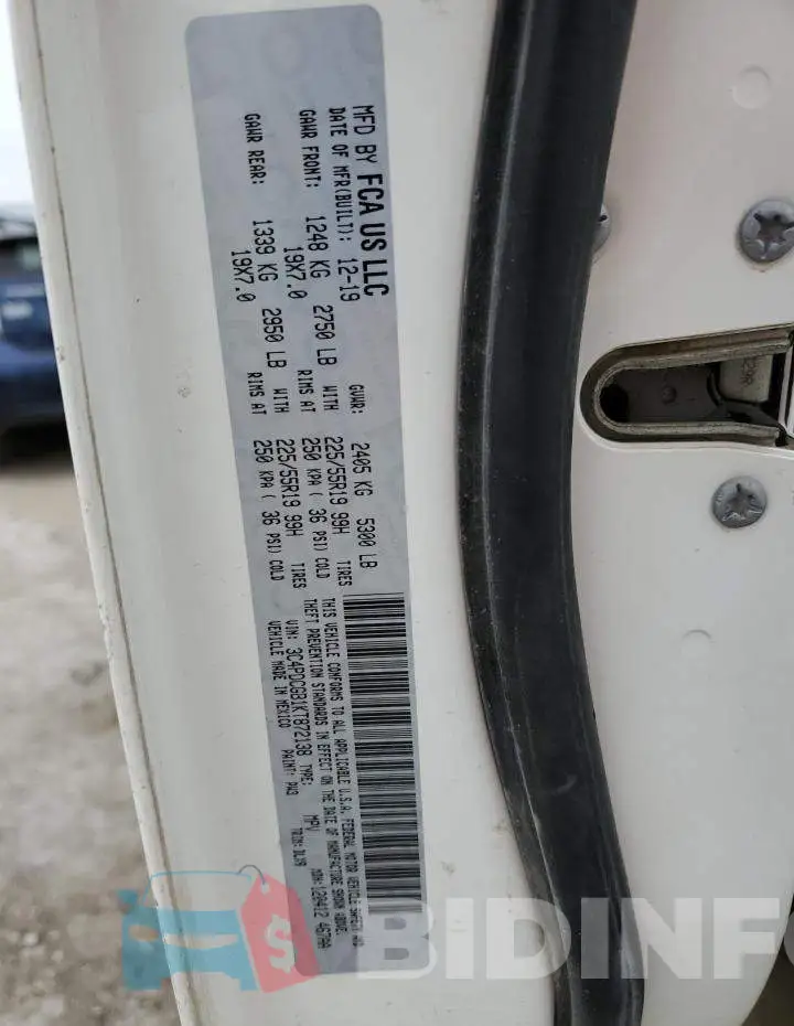 3C4PDCGB1KT872138 Photo# 10