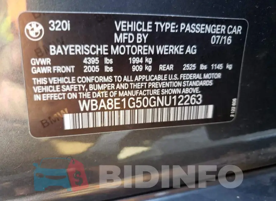 WBA8E1G50GNU12263 Photo# 10