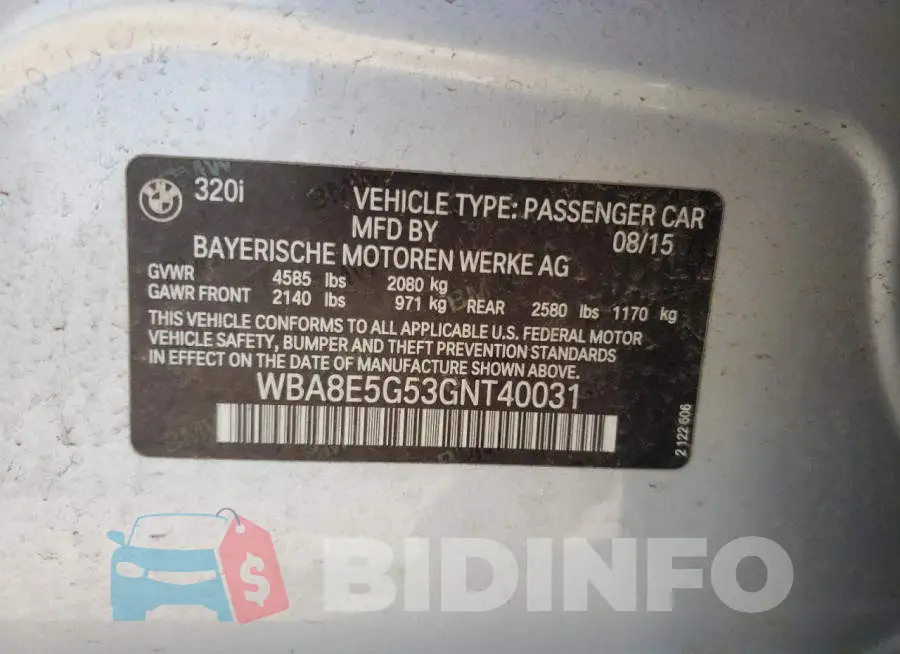 WBA8E5G53GNT40031 Photo# 10