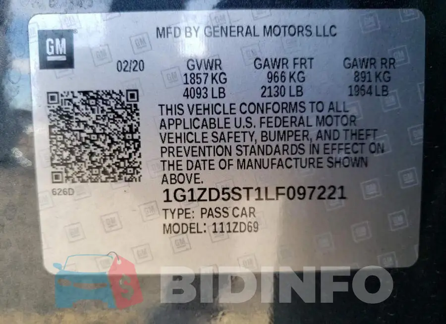 1G1ZD5ST1LF097221 Photo# 10