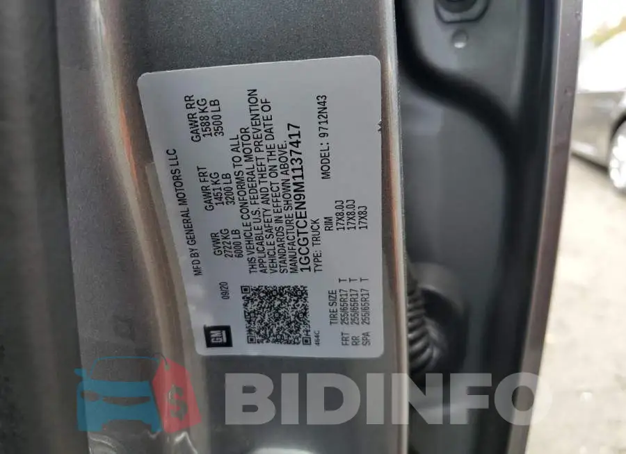 1GCGTCEN9M1137417 Photo# 10