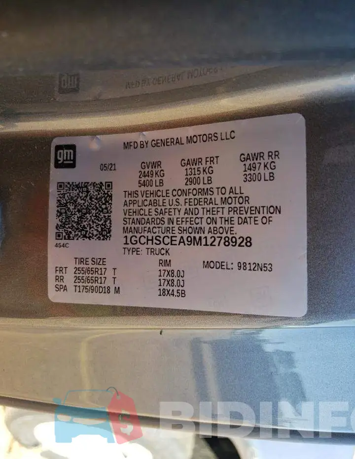 1GCHSCEA9M1278928 Photo# 10