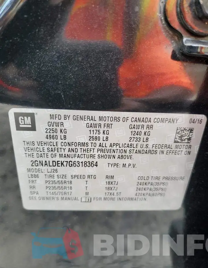 2GNALDEK7G6318364 Photo# 10