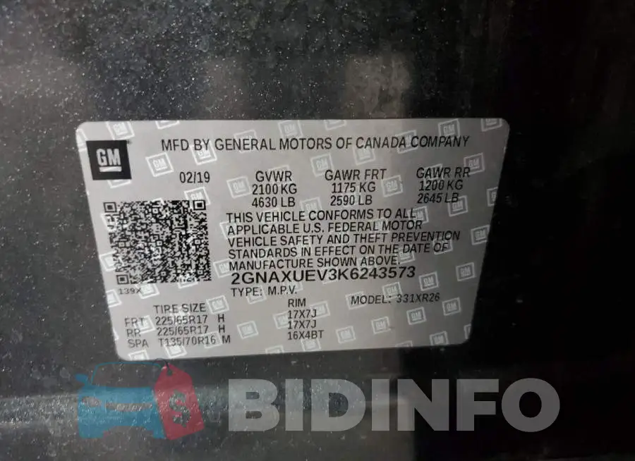 2GNAXUEV3K6243573 Photo# 10