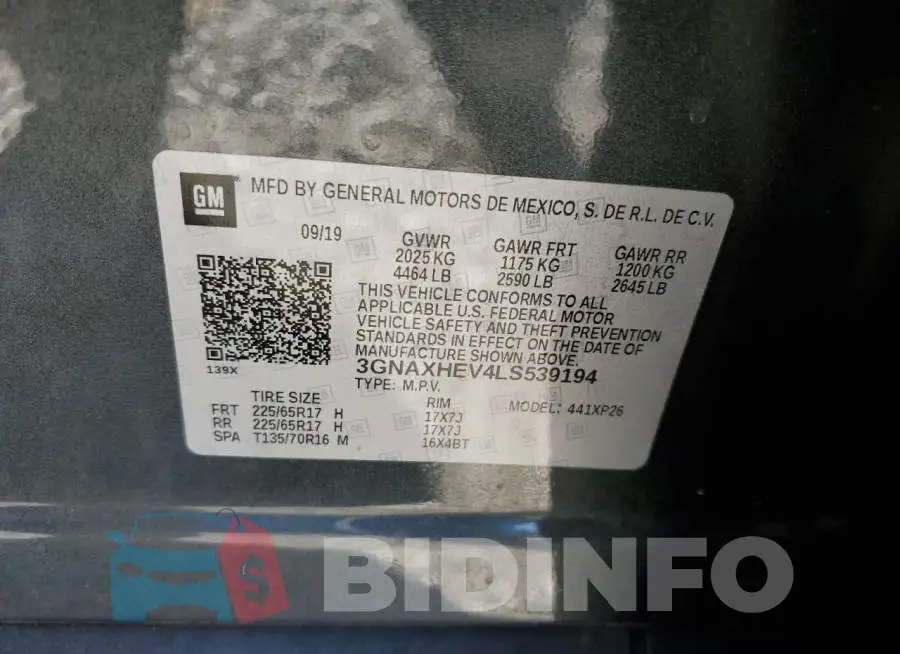 3GNAXHEV4LS539194 Photo# 10